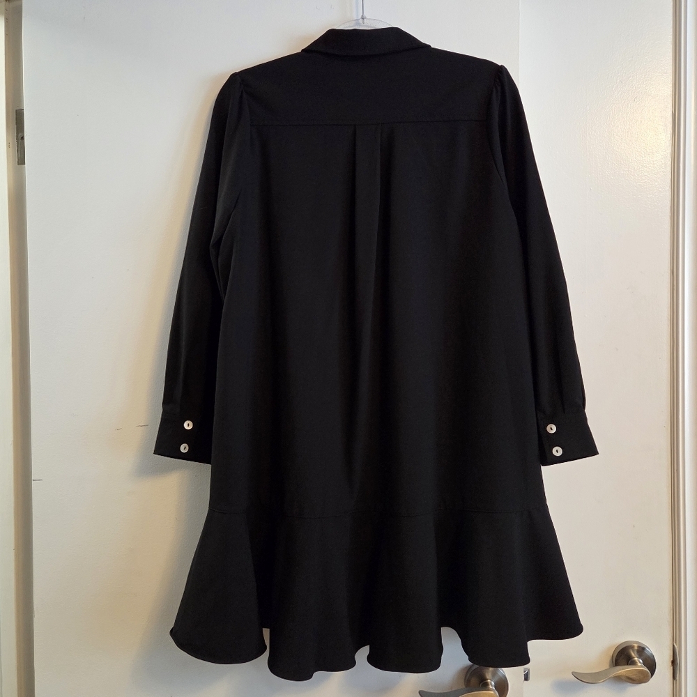 TUCKERNUCK POMANDER PLACE Black Crepe Callahan Shirt Dress Medium - Picture 7 of 12